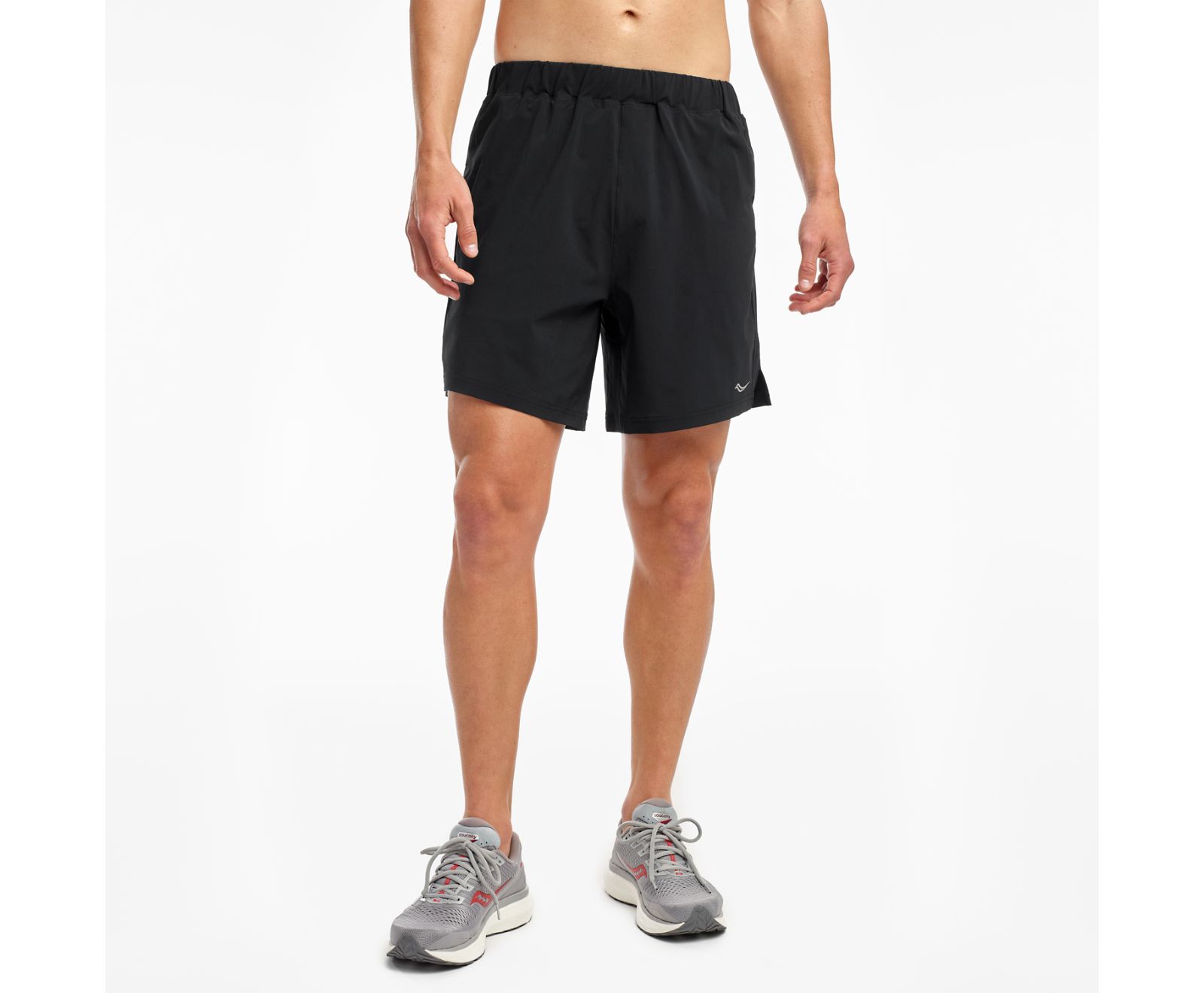 Saucony Outpace 7" Men's Shorts Black | Canada 657UZGT